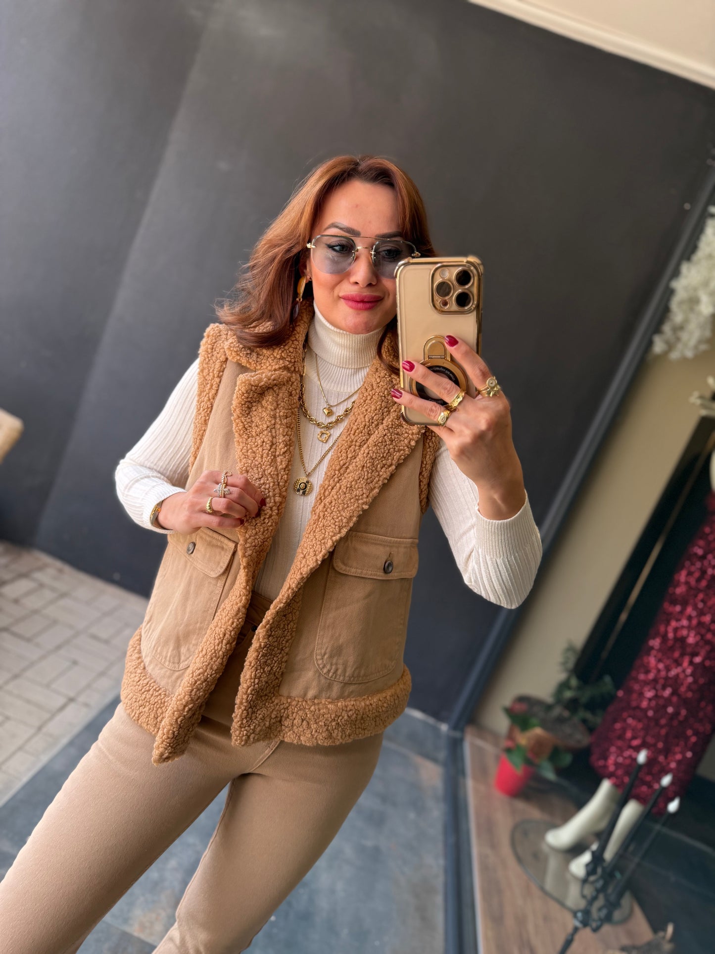 Xlove Bej İçi Peluş Yelek