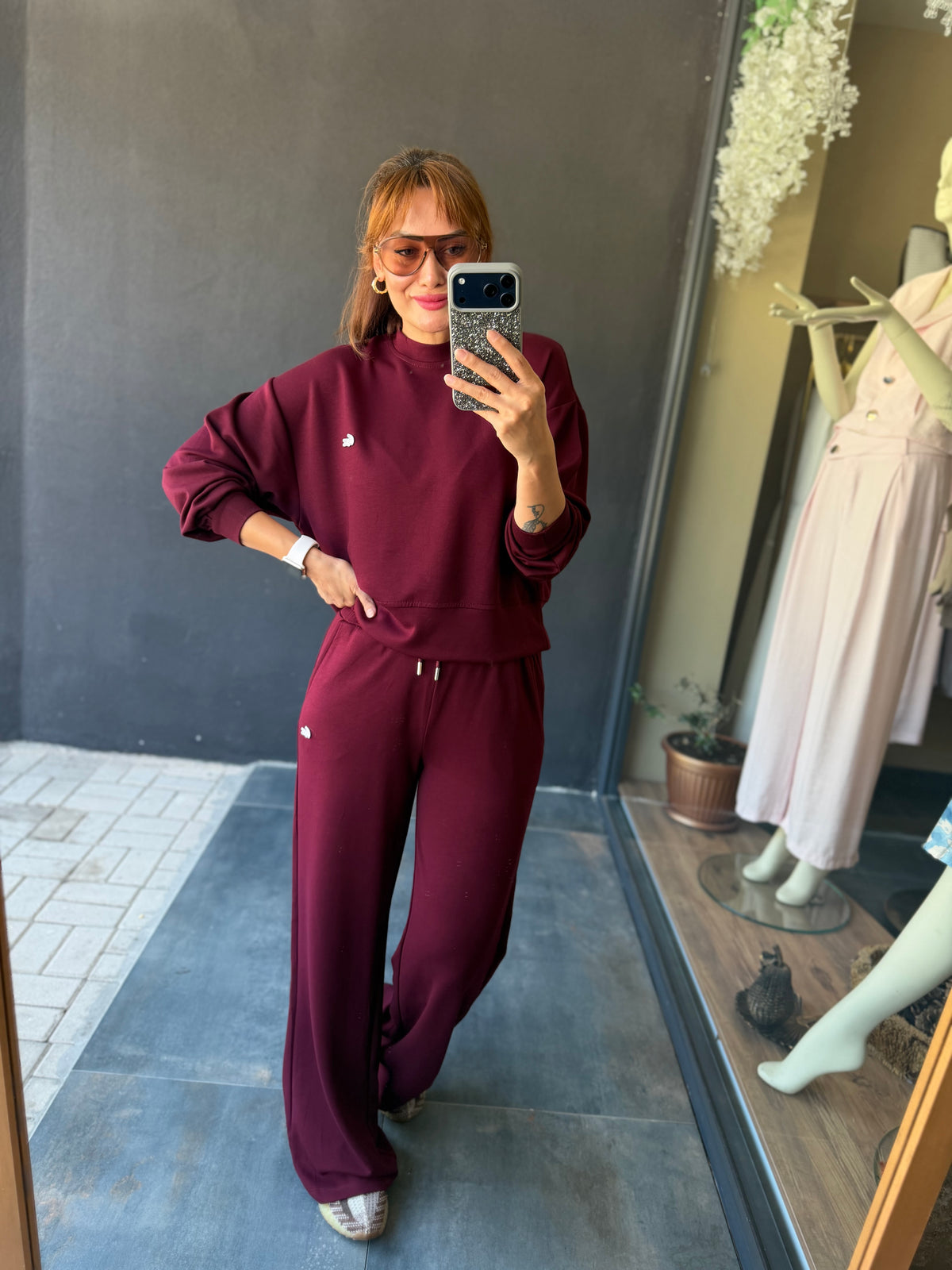 Veyora Bordo Modal Eşofman Takımı