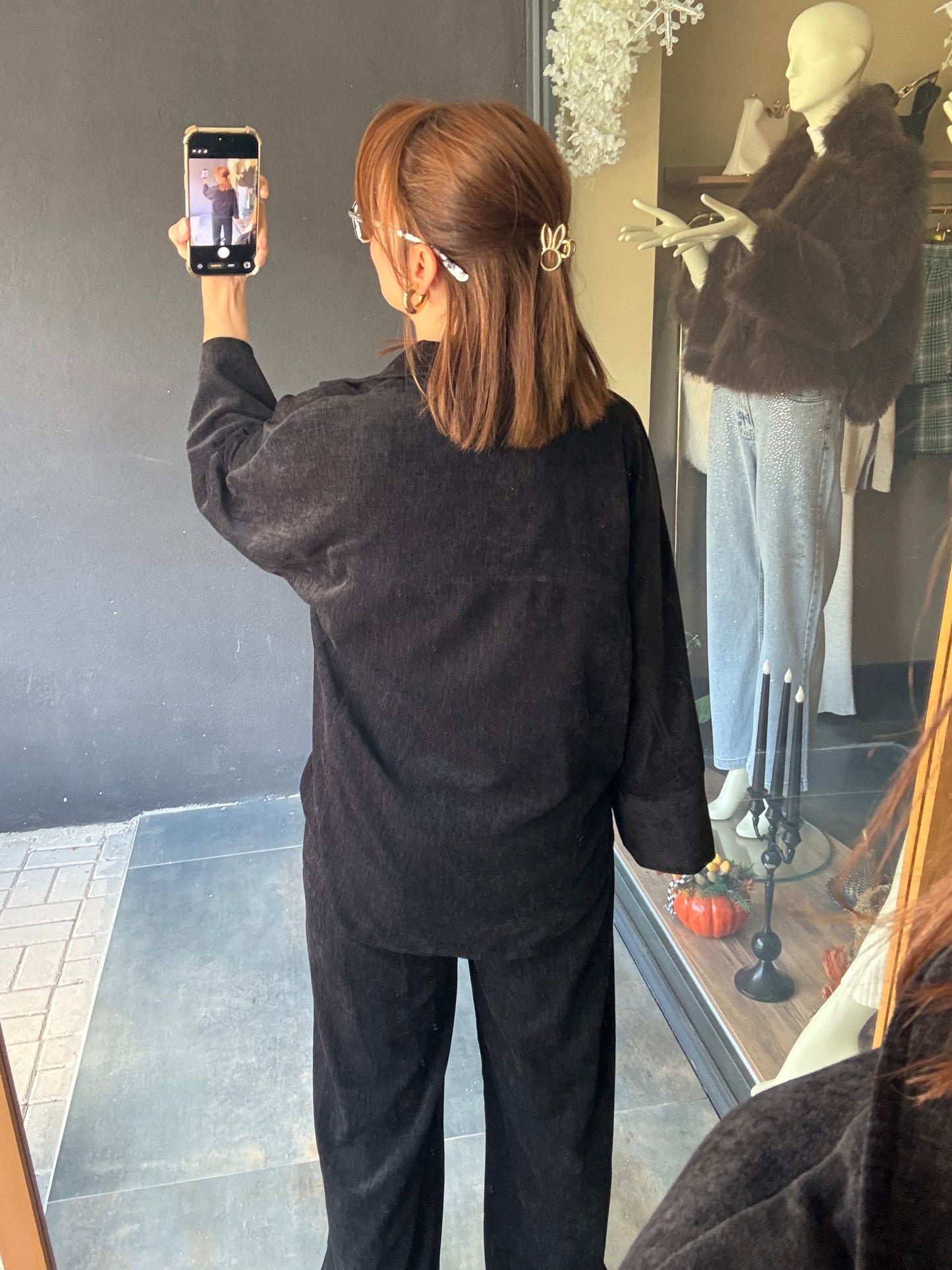 Doriko Siyah Kadife Takım