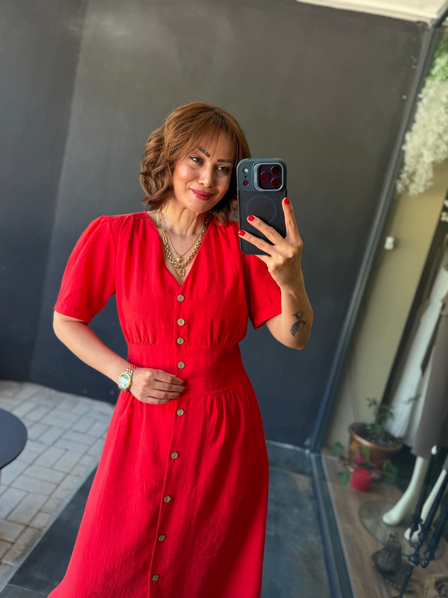 Pesso Nar Çiçeği Modal Elbise