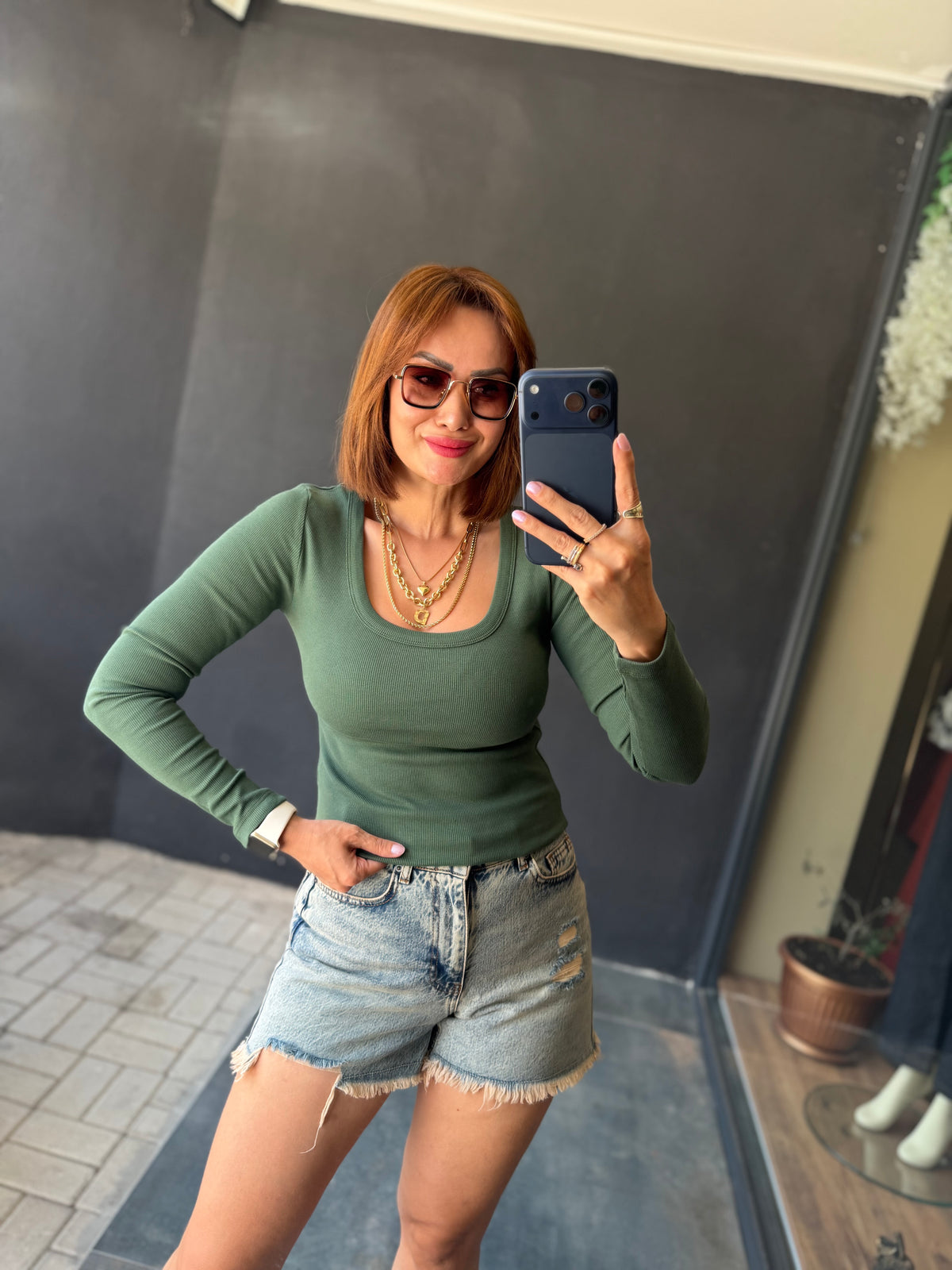 Norevia Haki U Yaka Body