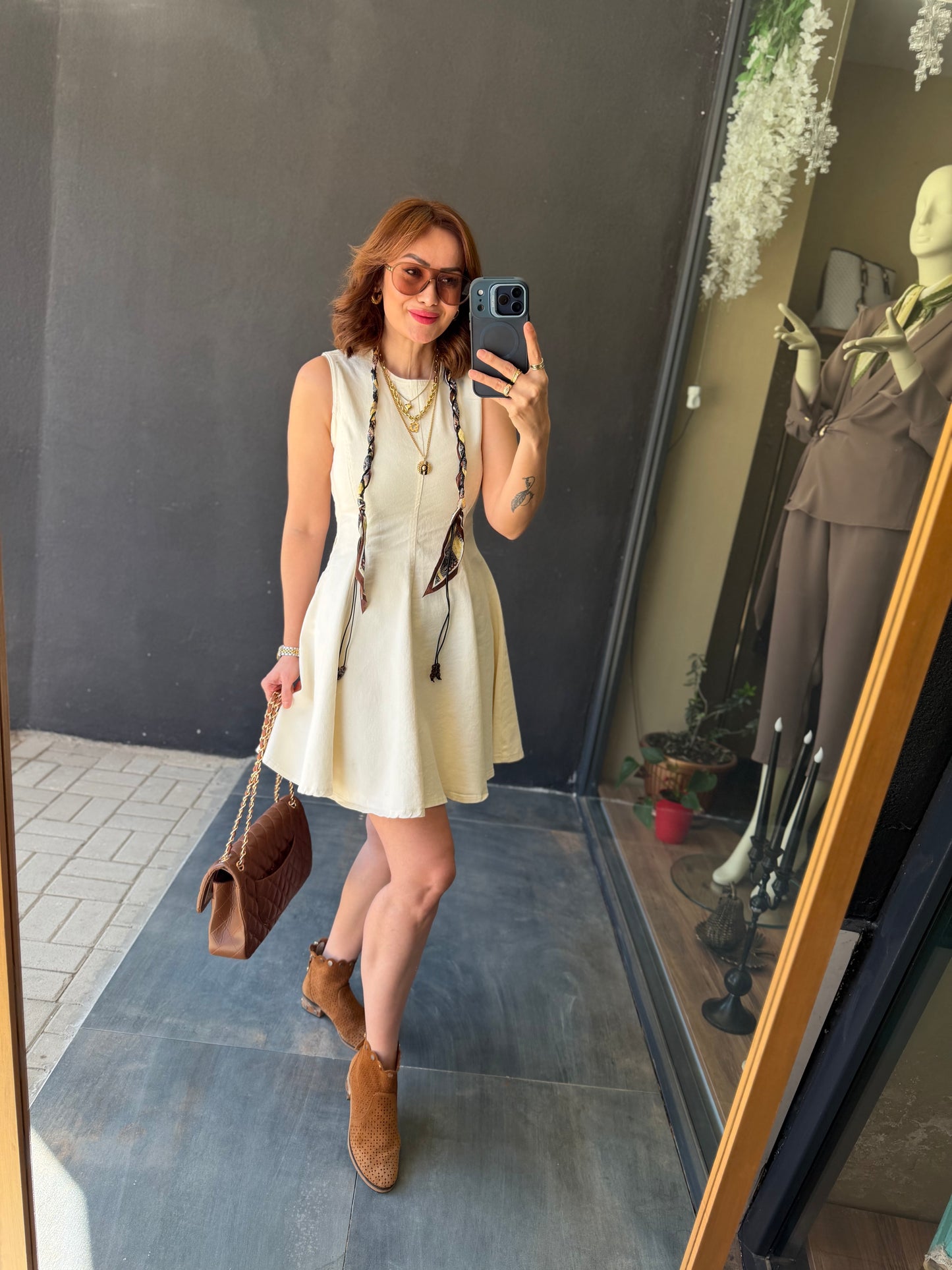 Sezi Bej Jean Mini Elbise