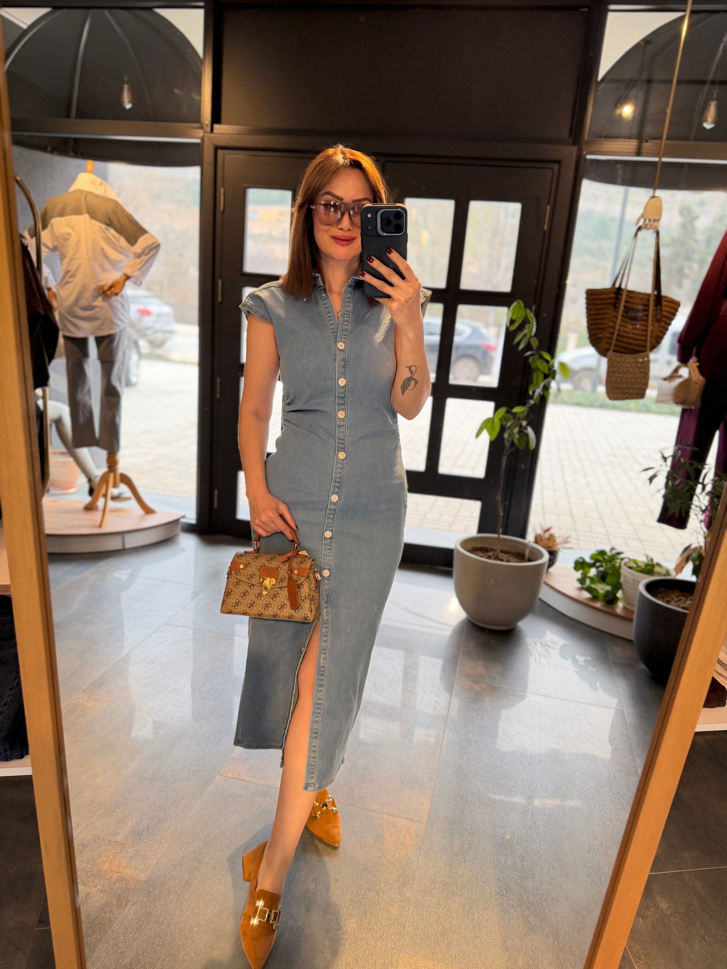 Yukigo Buz Mavi Jean Elbise