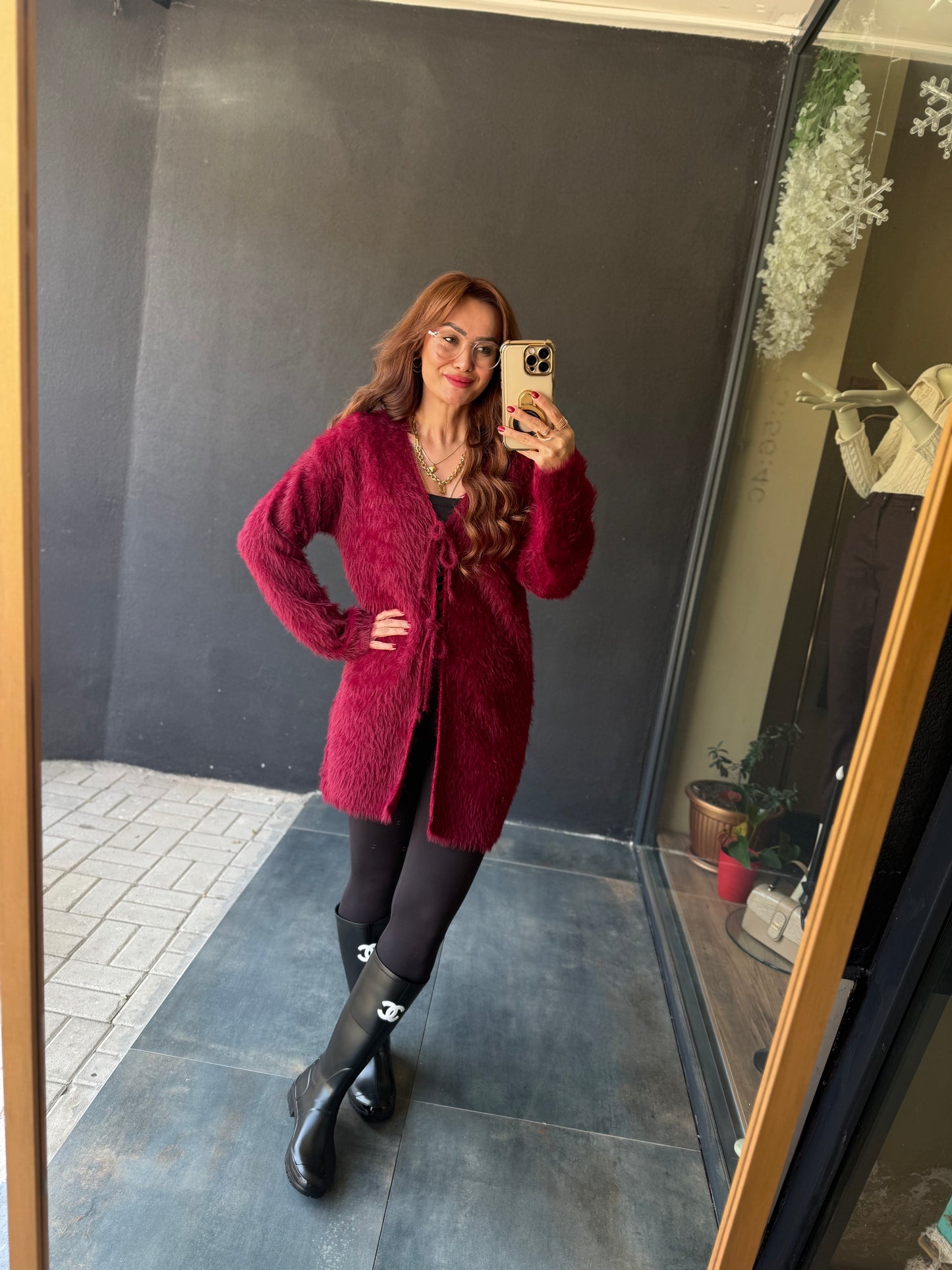 Wouy Bordo Yumoş Hırka