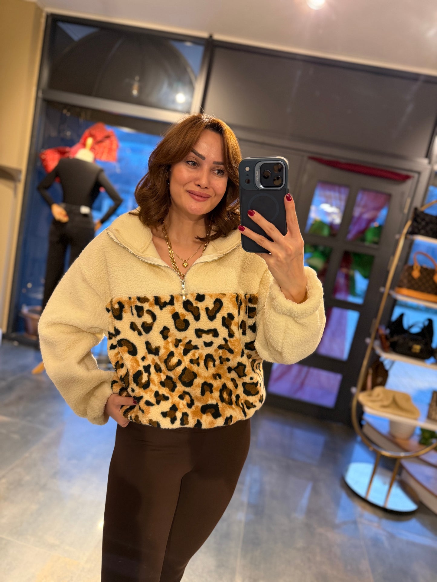 Mzr Leopar Peluş Sweat