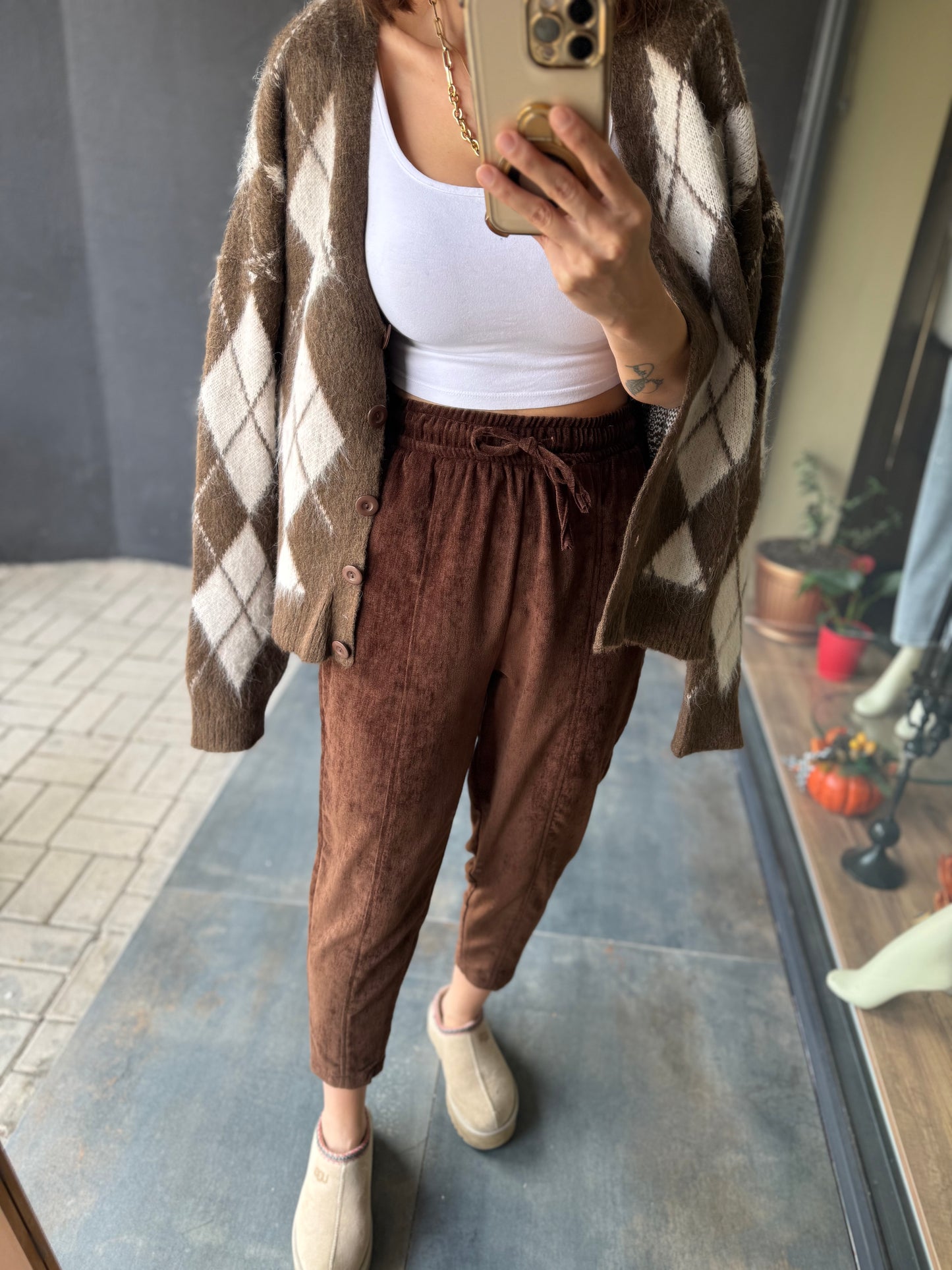 Sory Kahve Kadife Pantolon