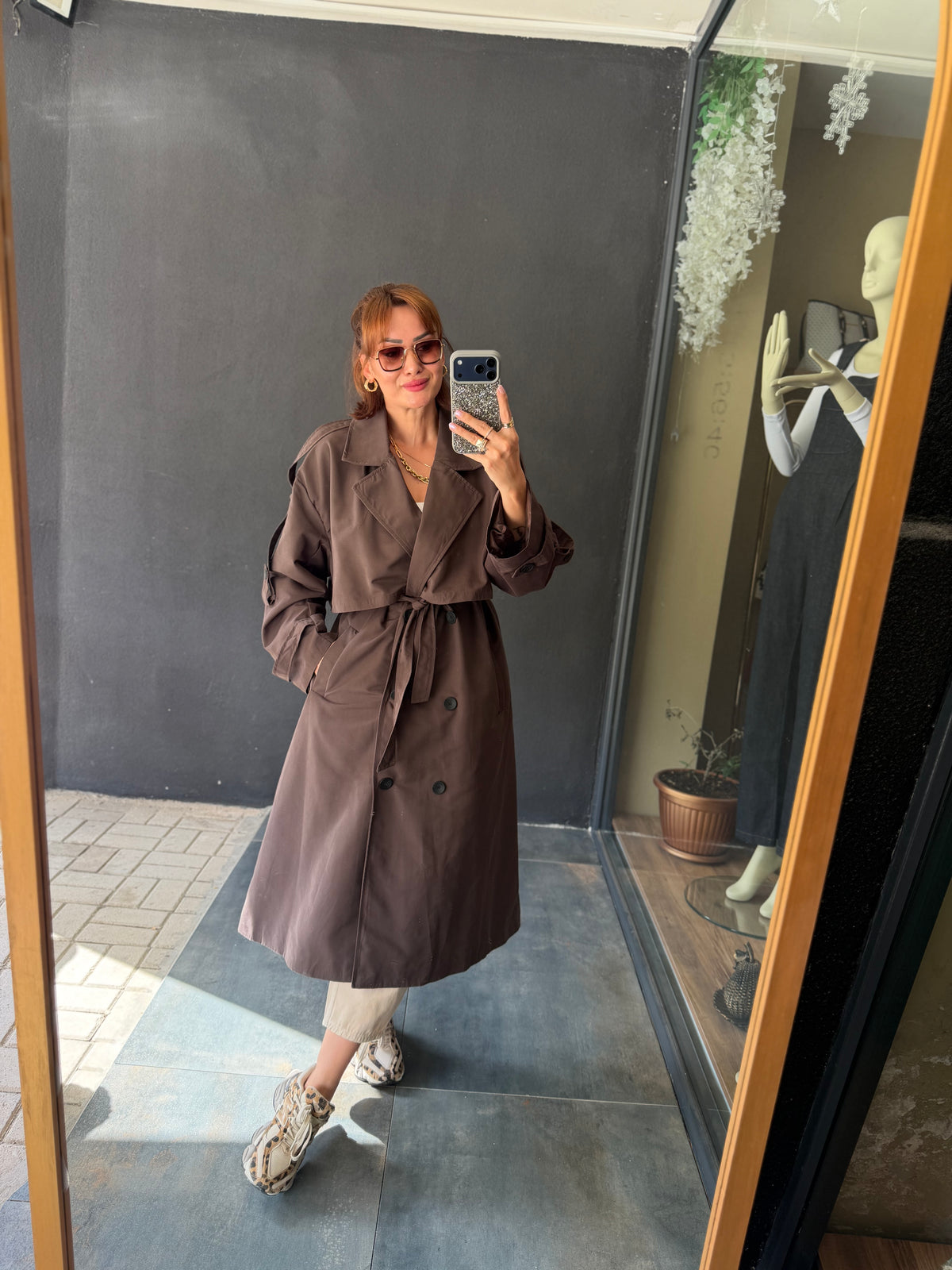 Alveron Kahve Oversize Trenchcoat