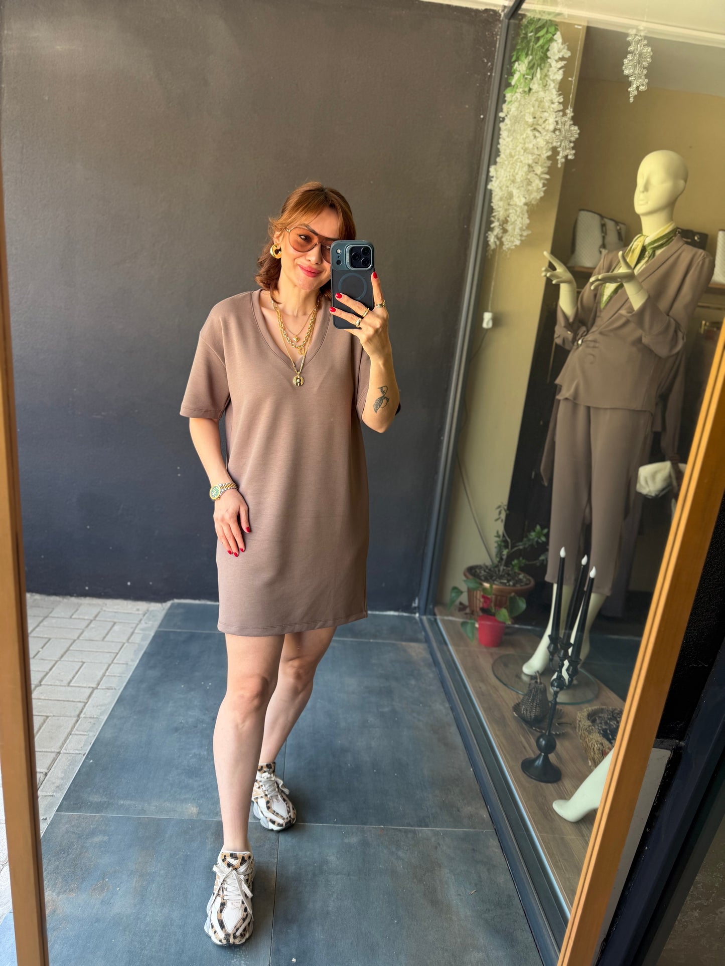 Wear Kahve Basic Elbise