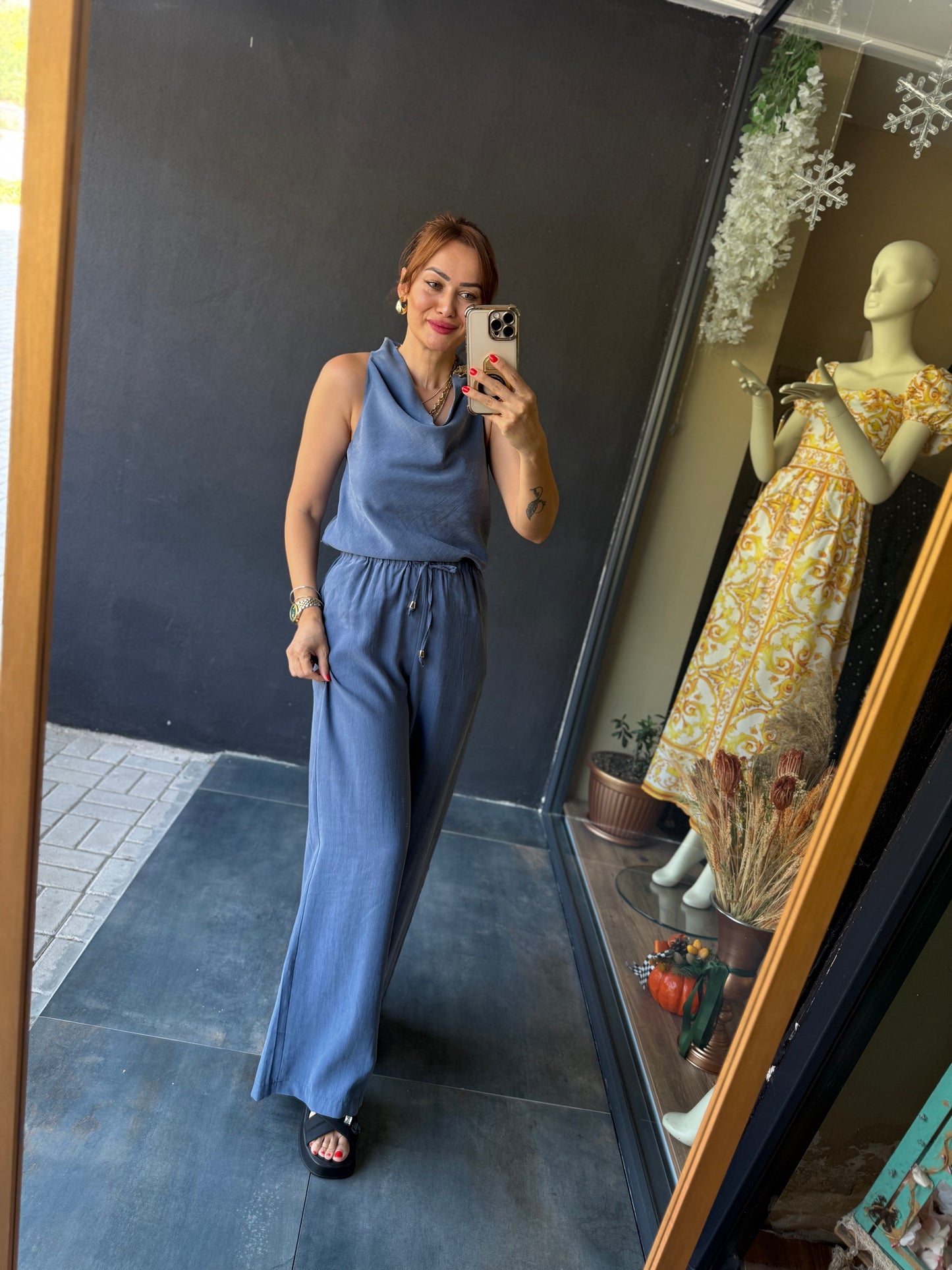 Agatha Mavi Tensel Takım