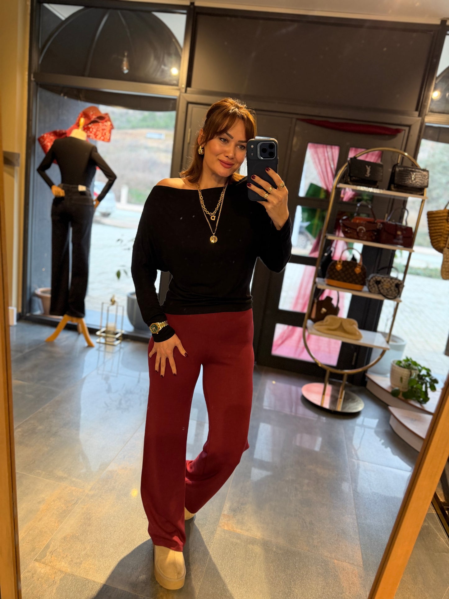 The Secret Bordo Modal Pantolon