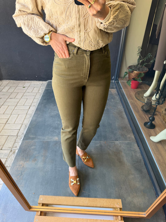 Xlove Haki Kesik Paça Toparlayıcı Jean