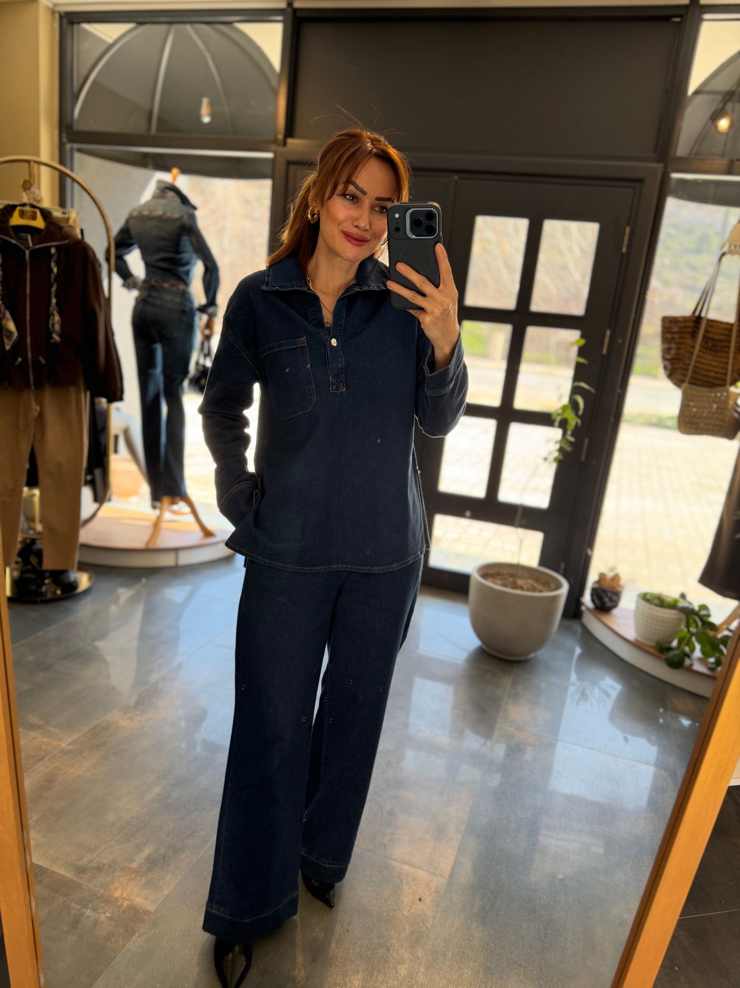 Aleya Jean Gömlek & Pantolon Takım