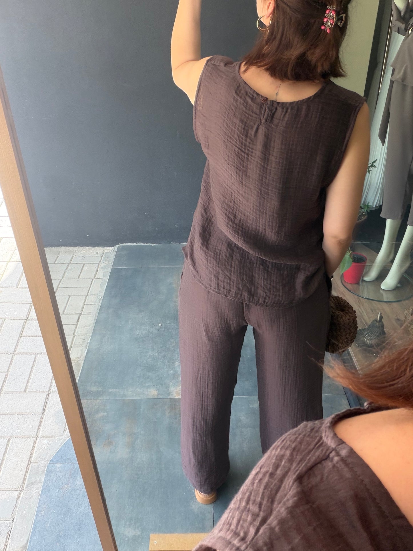 Müslin Dokulu Salaş Kahve Takım