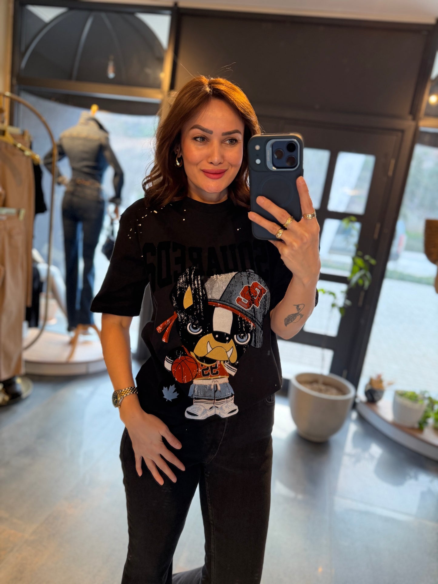 Ayhans Siyah Unisex Pamuk T- Shirt