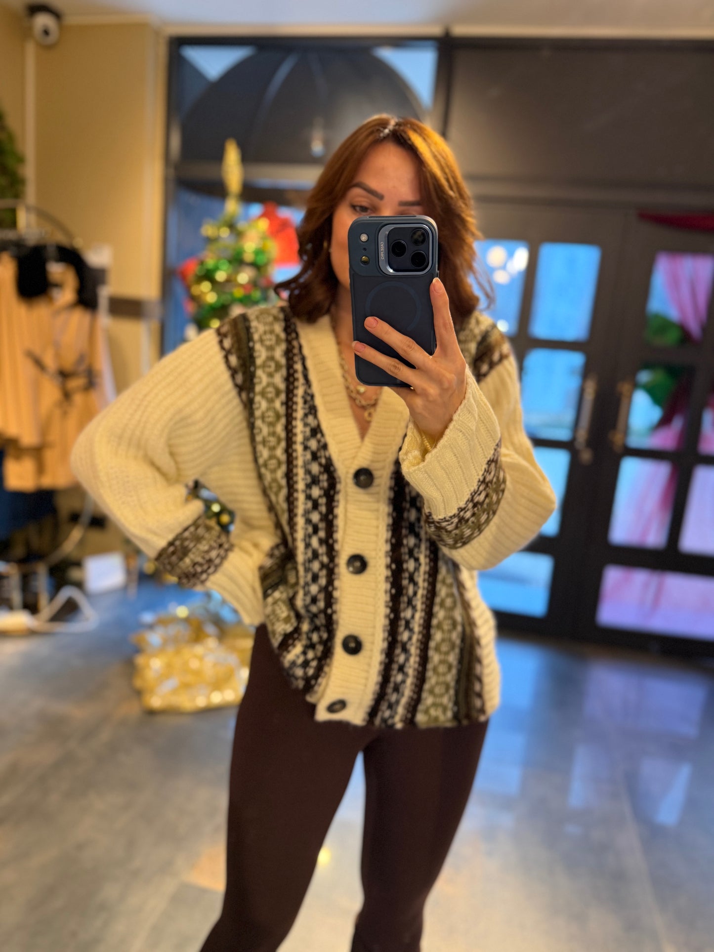 Estas Etnik Desen Hırka