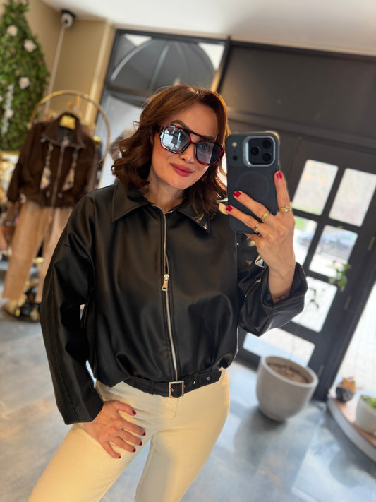 Lenna Siyah Bf Deri Ceket