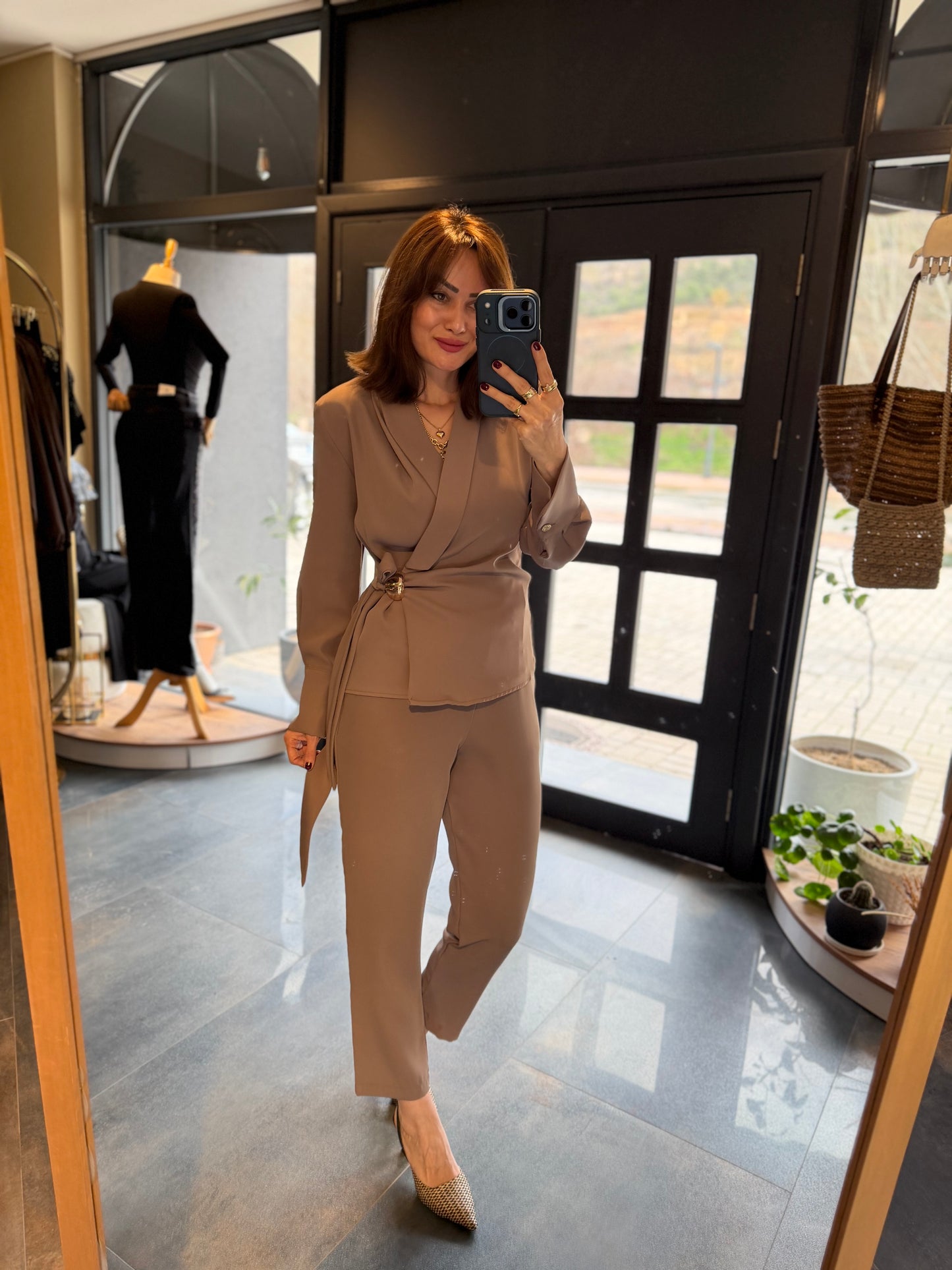 Gerarde Kemer Broşlu Yağ Yeşili Takım