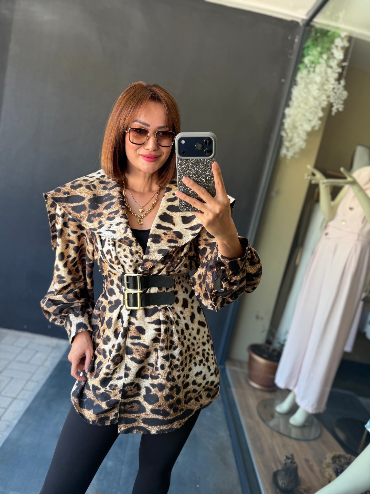 Almira Leopar Trenchcoat