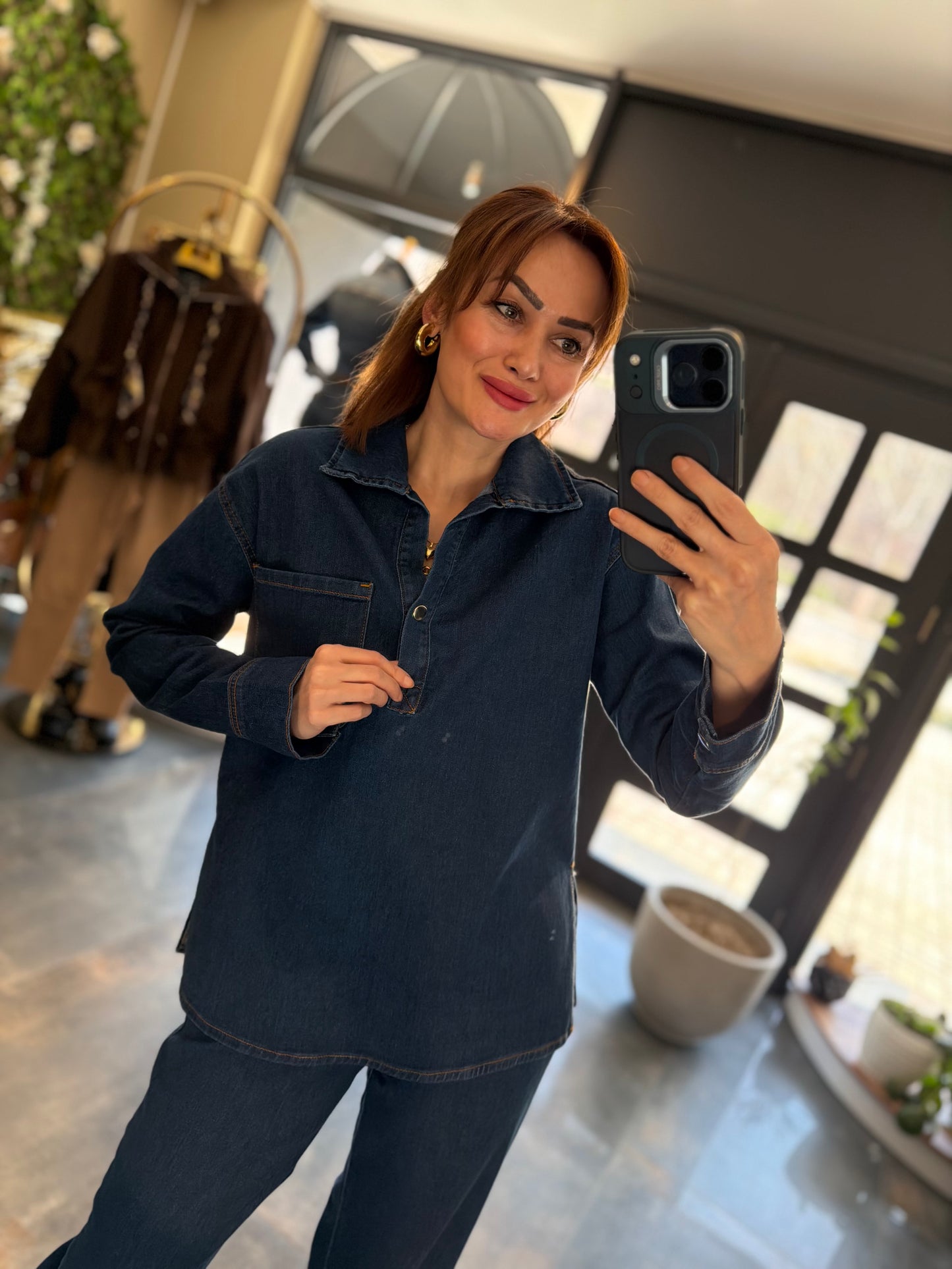 Aleya Jean Gömlek & Pantolon Takım