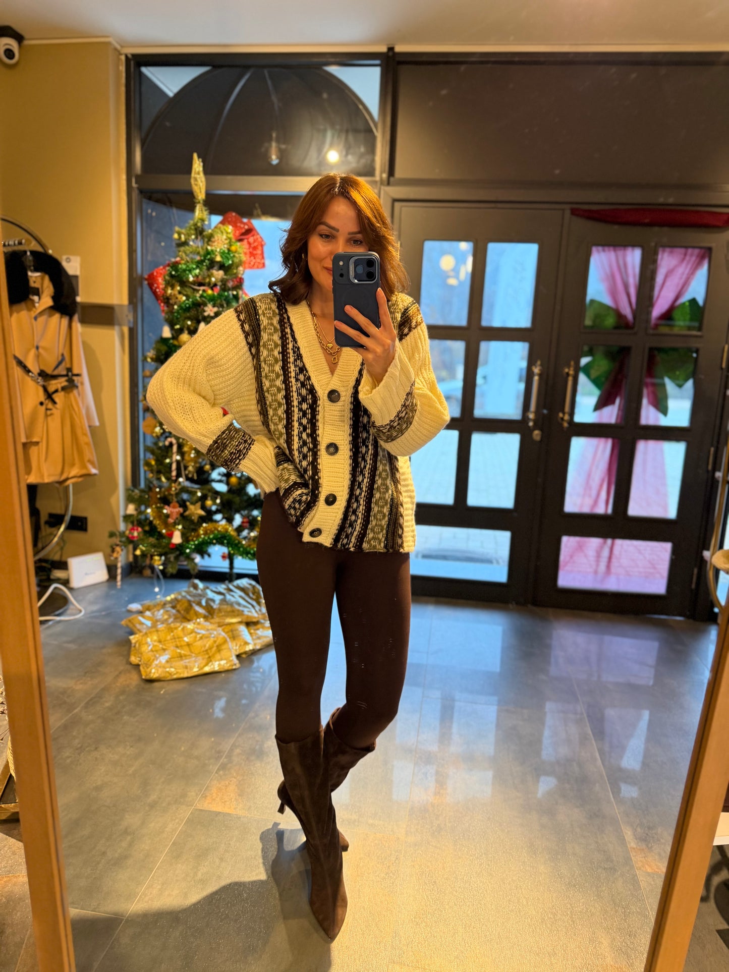 Estas Etnik Desen Hırka