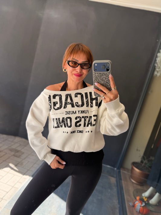 Chicago Beyaz Sweatshirt