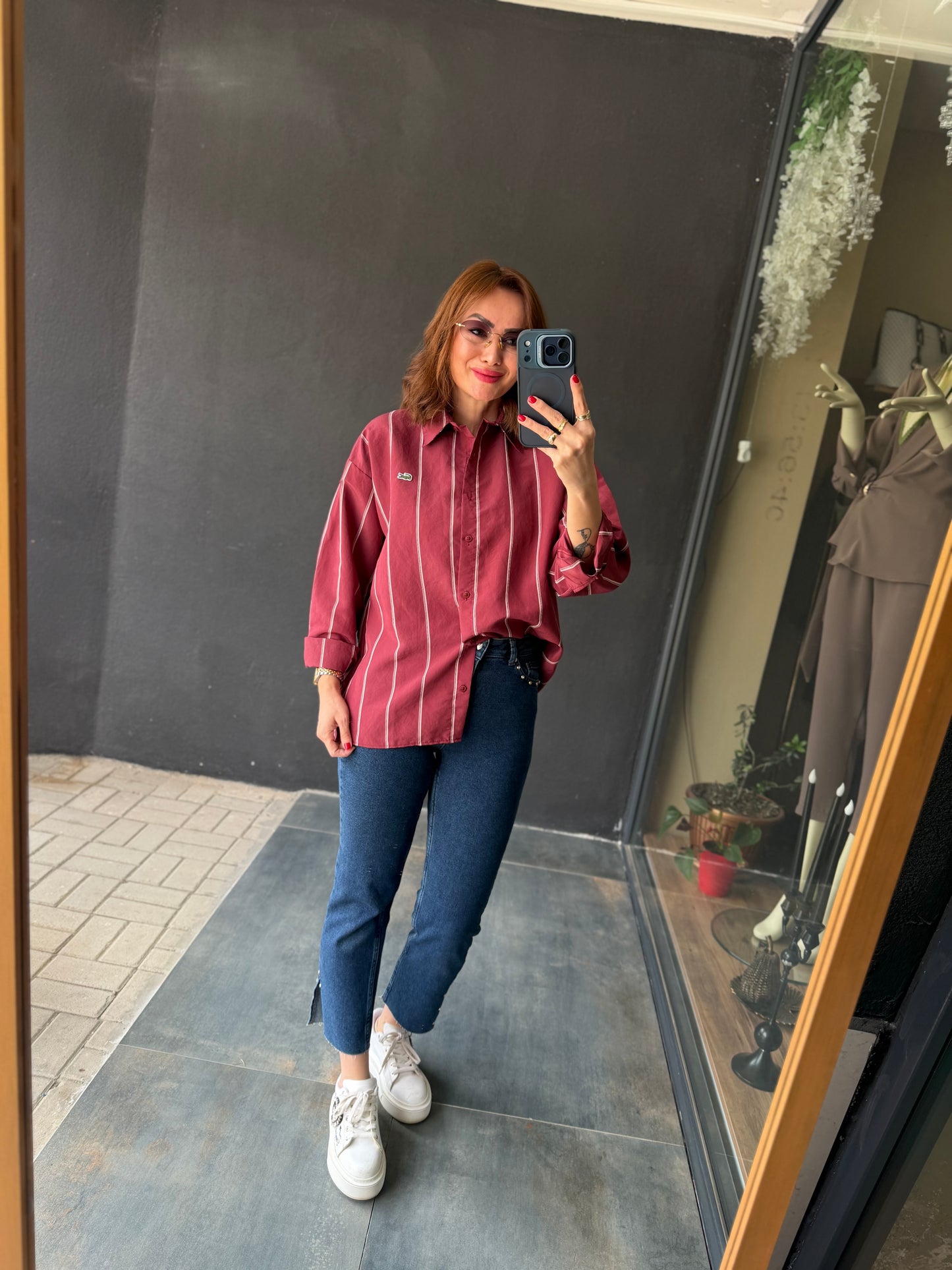 Tiante Bordo Tensel Gömlek