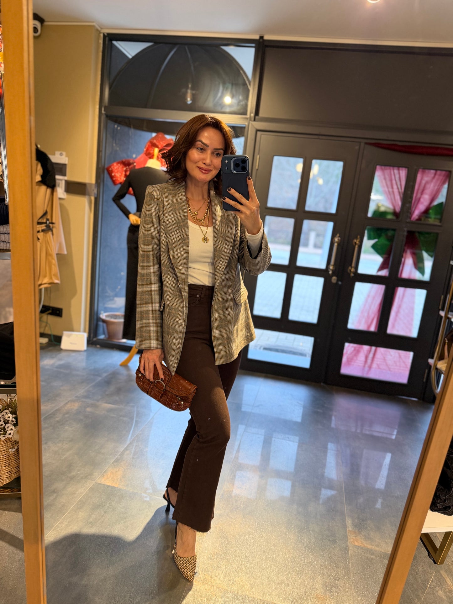 Mavyo Kareli Blazer Ceket