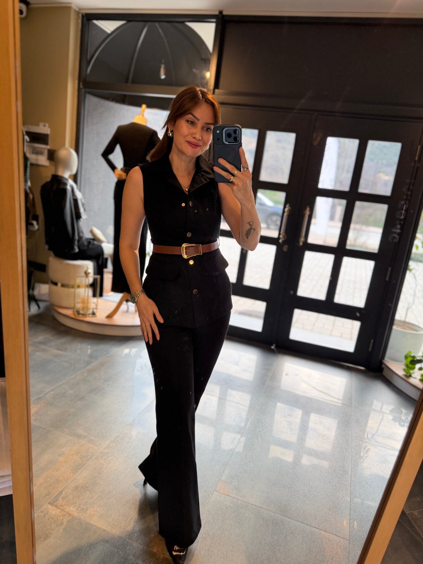 Newstar 4 Siyah Jean Yelekli Takım