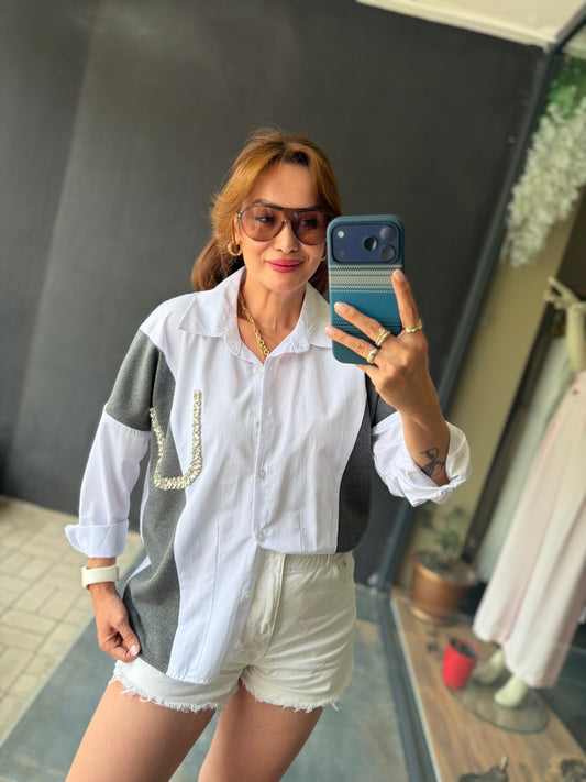 Pearl Pocket Beyaz Gömlek ✨