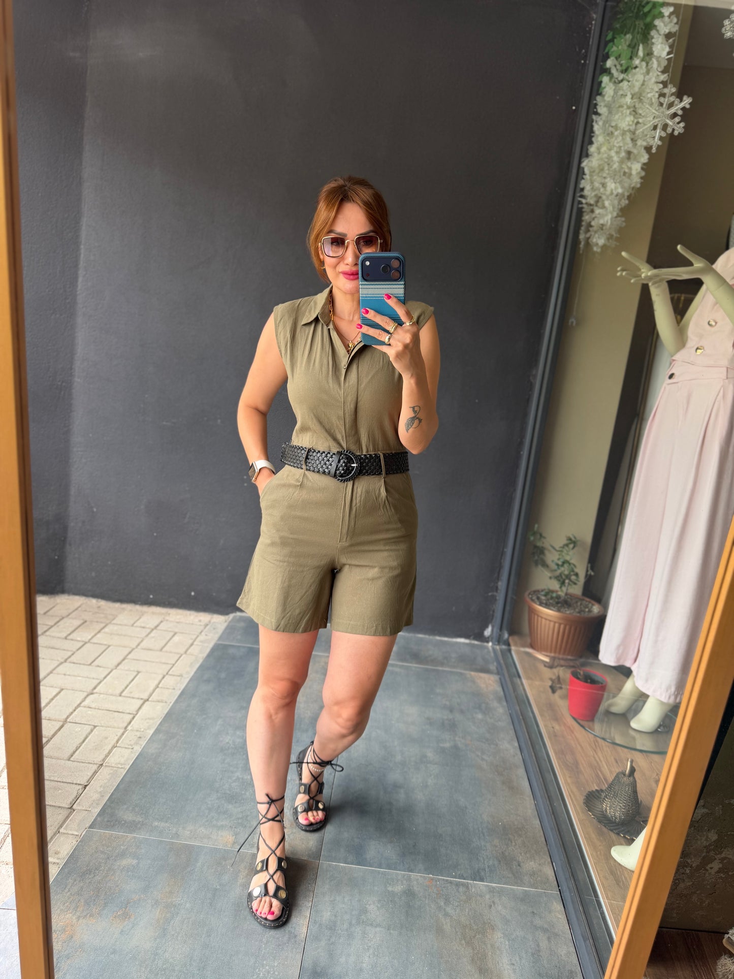 Haki Keten Blush Tulum