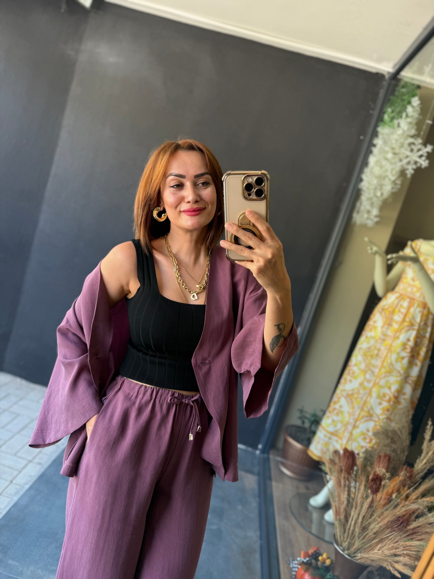 Ozyi Bordo Tensel Takım