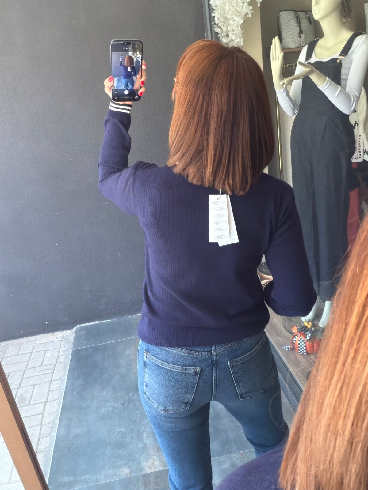Ace Lacivert Premium Pola Yaka Fitilli Triko Bluz