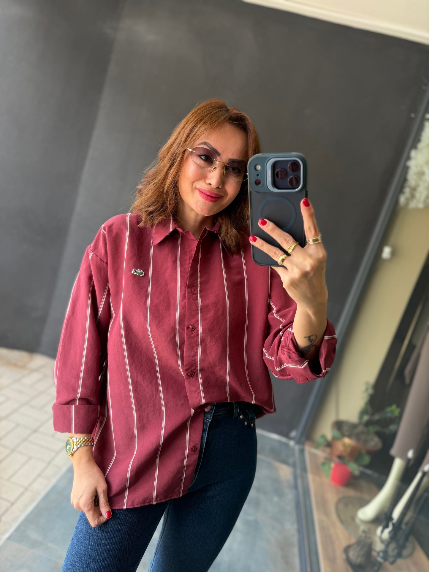 Tiante Bordo Tensel Gömlek