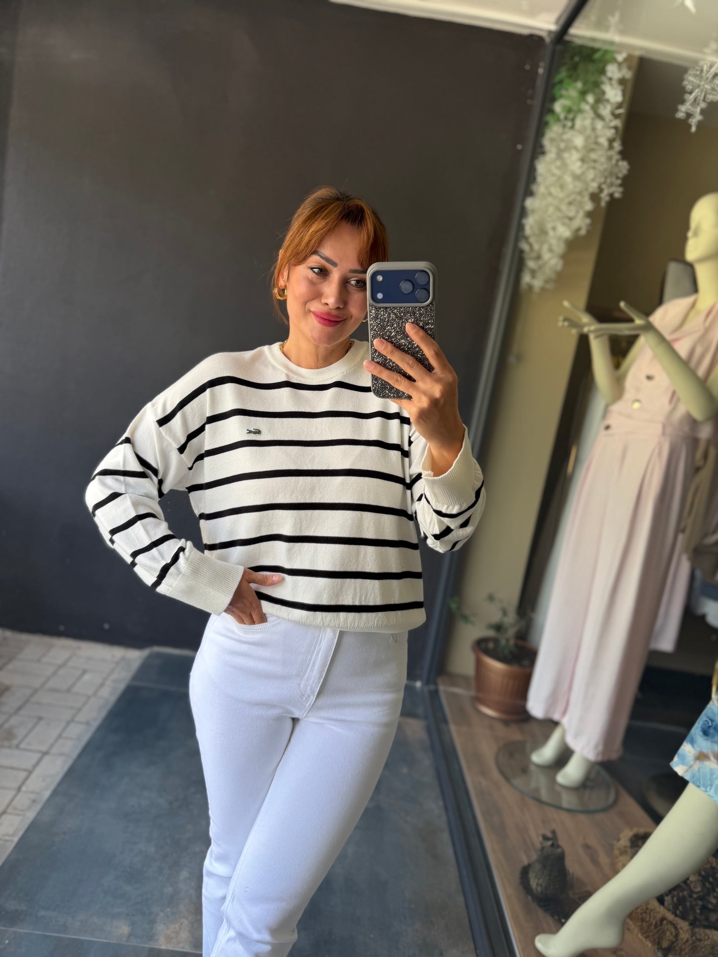 Mireva Siyah Çizgili Triko