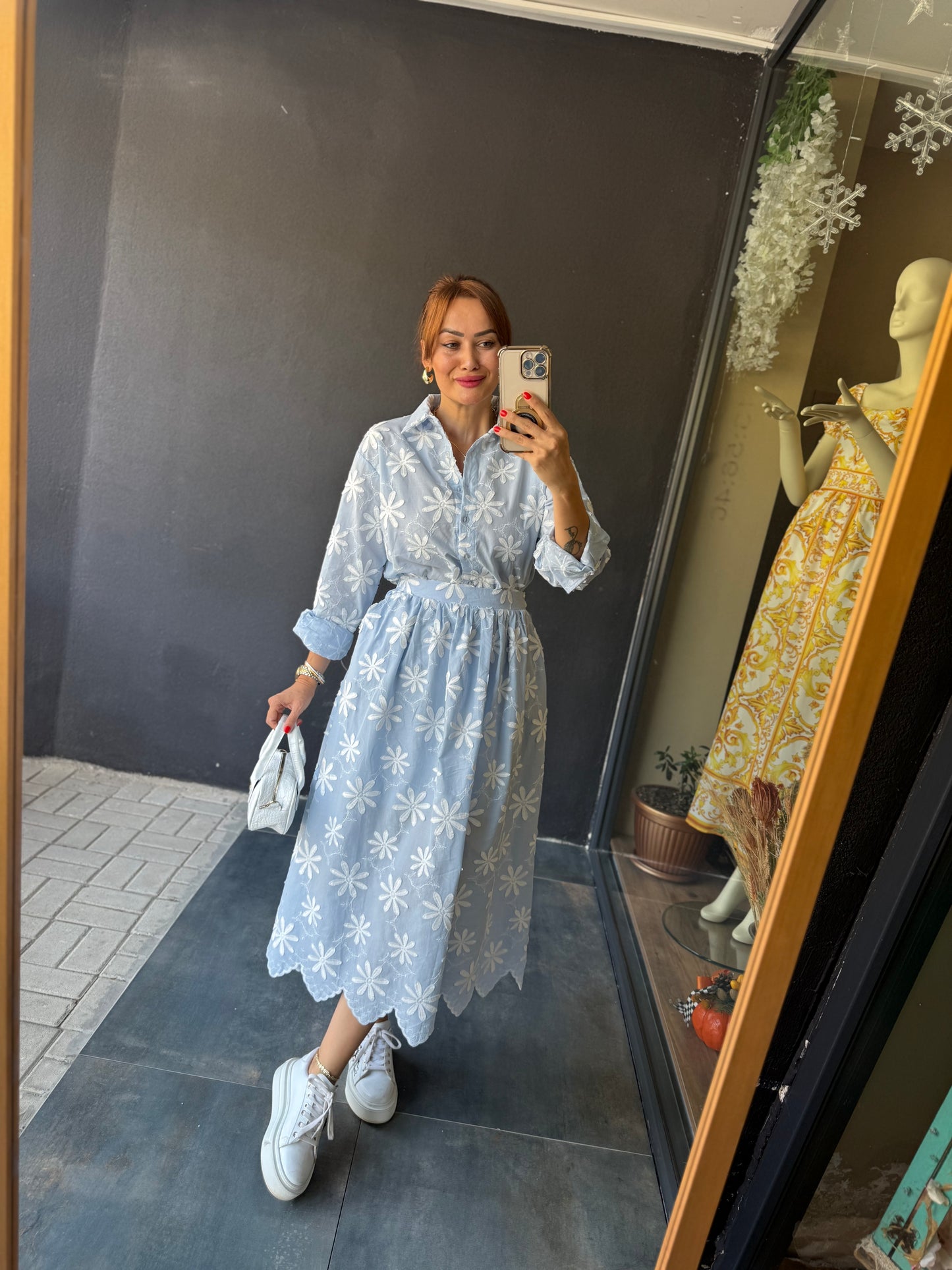 Marina Mavi Etek & Gömlek Takım
