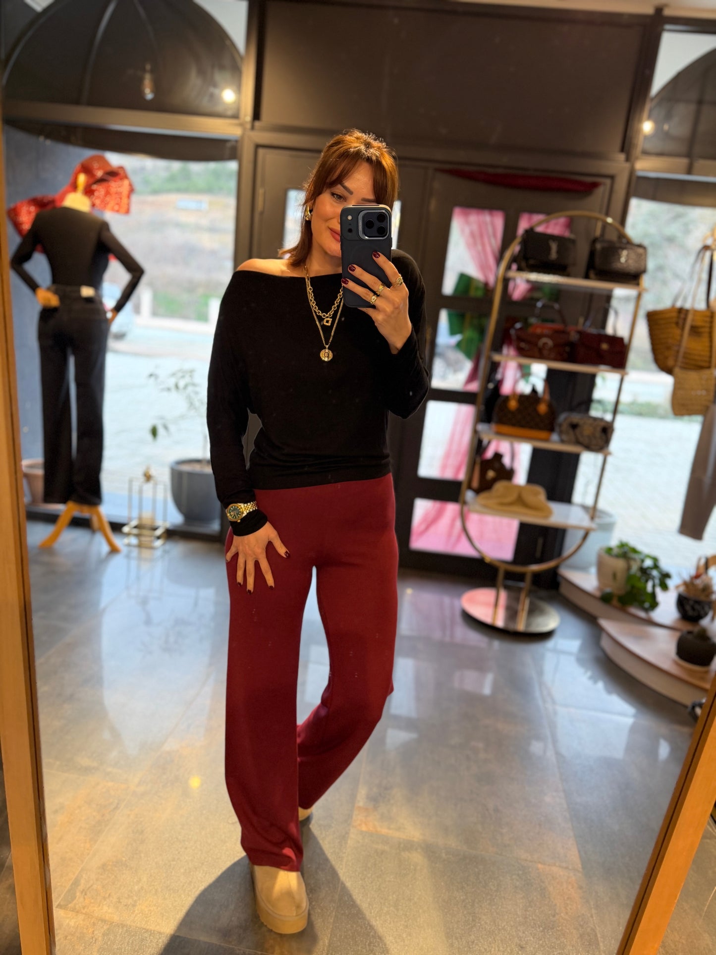 The Secret Bordo Modal Pantolon