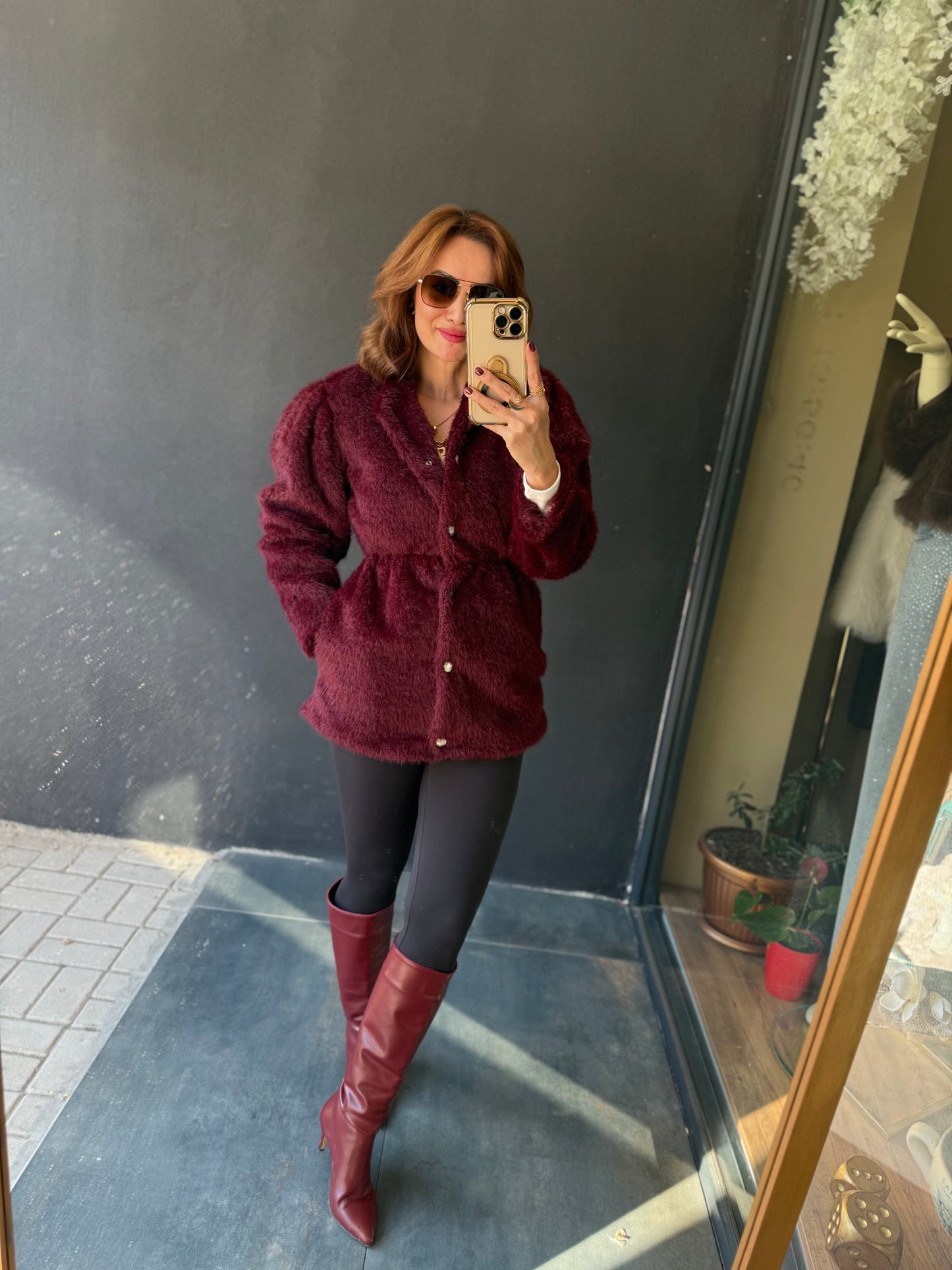 Paris Bordo Premium Kürk