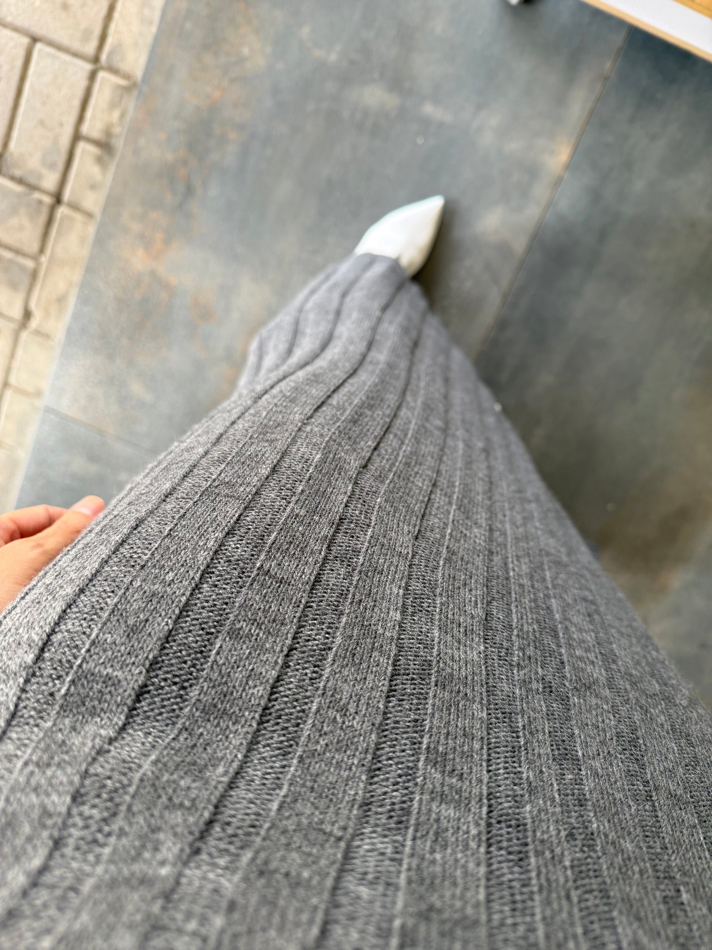 Lufi Maxi Elit Triko Gri Elbise