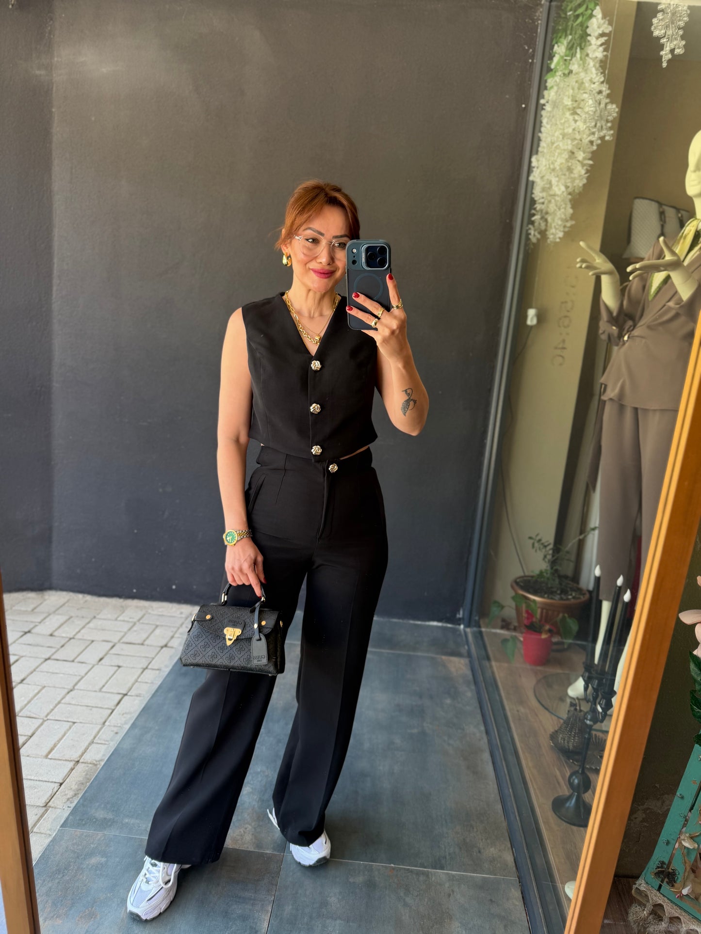 Magra Siyah Yelek & Pantolon Takım