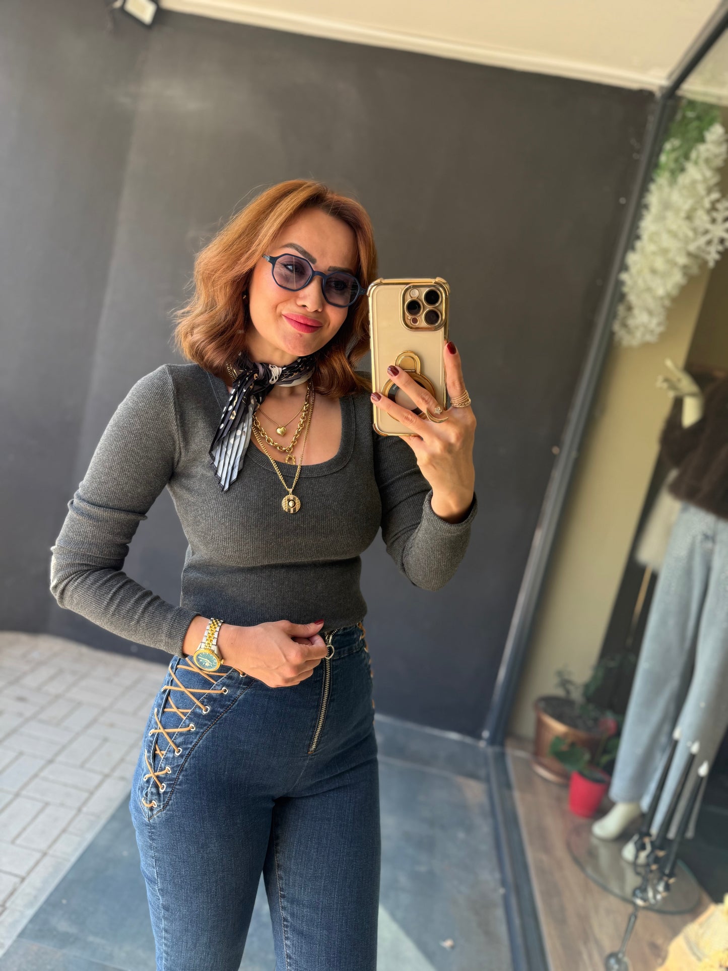 Hayko Gri Basic Bluz