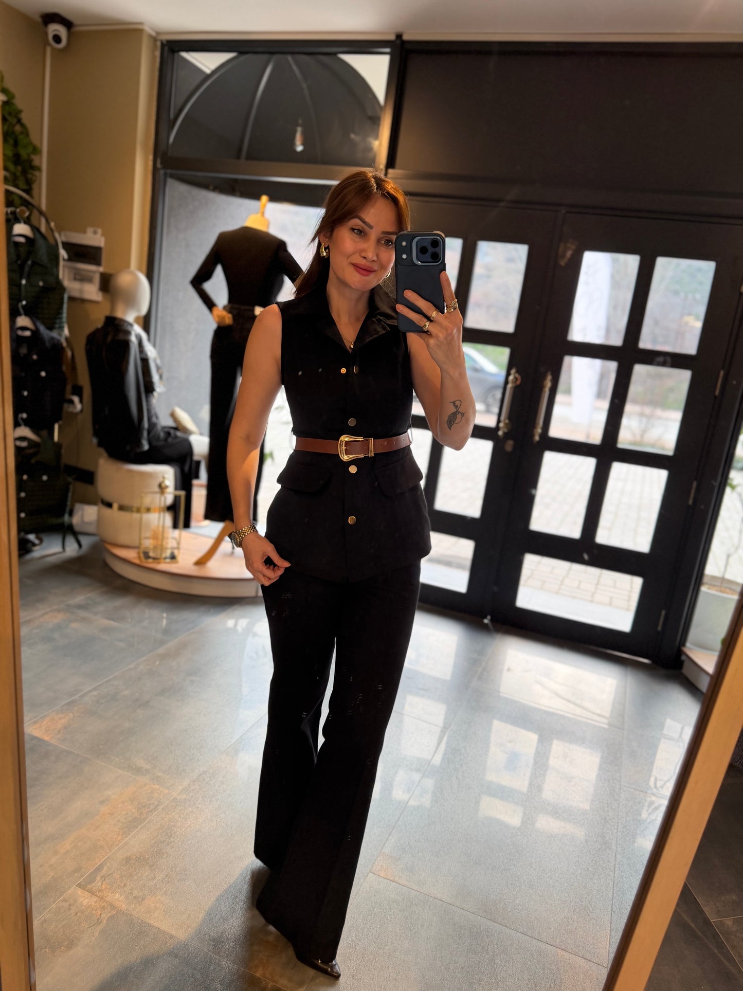 Newstar 4 Siyah Jean Yelekli Takım