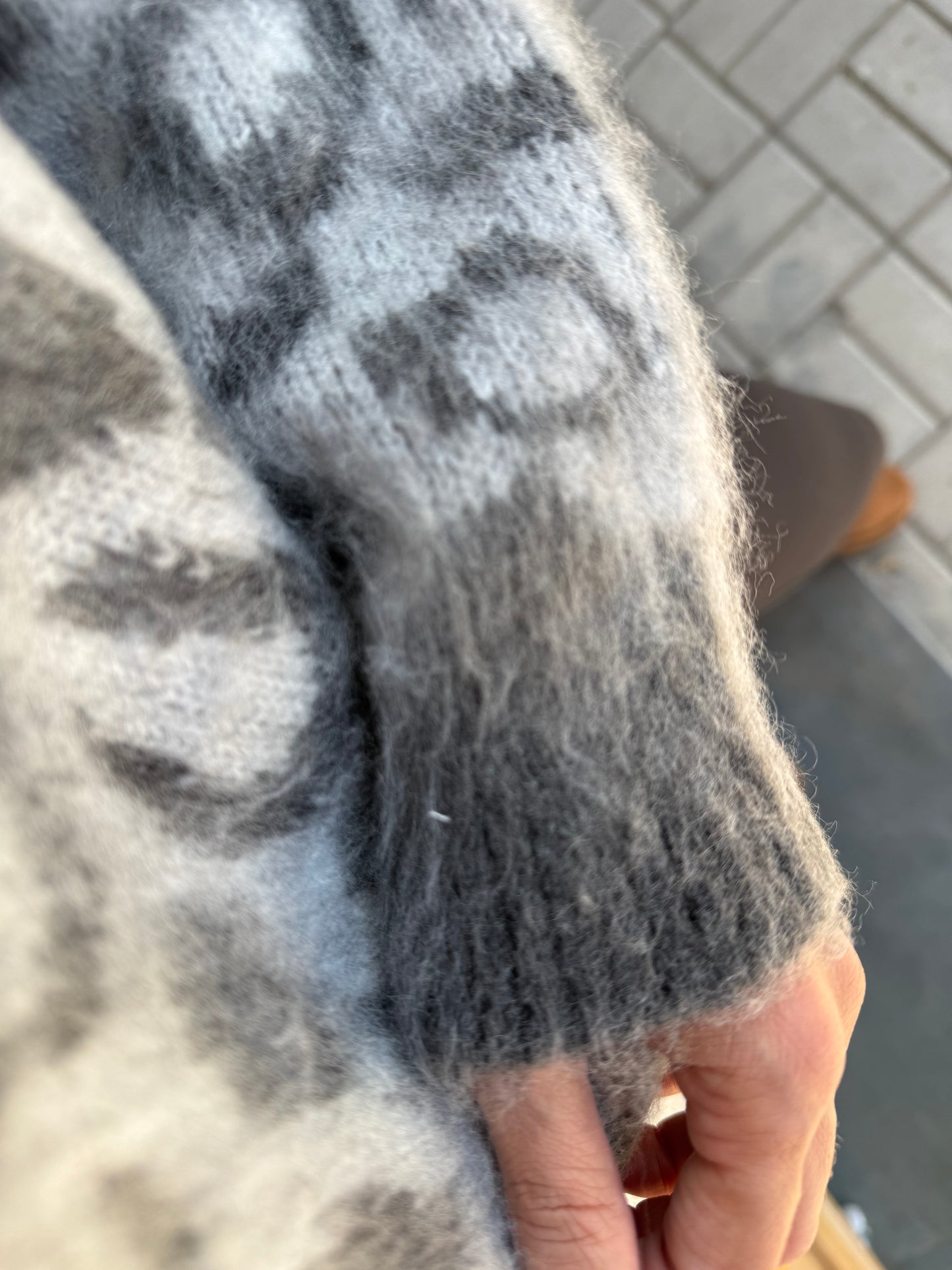 Ozi Gri Leopar Kaşmir Kazak