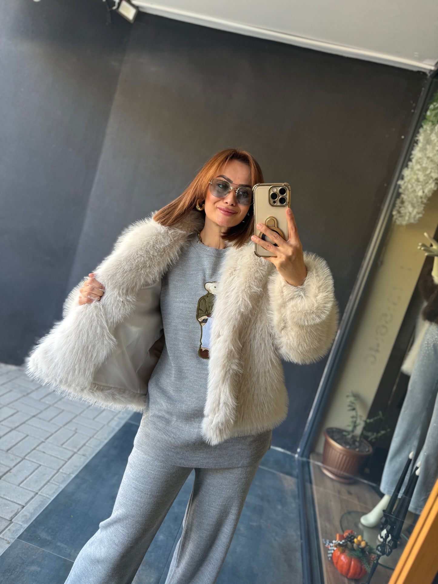 Tablo Bej Luxury Kürk