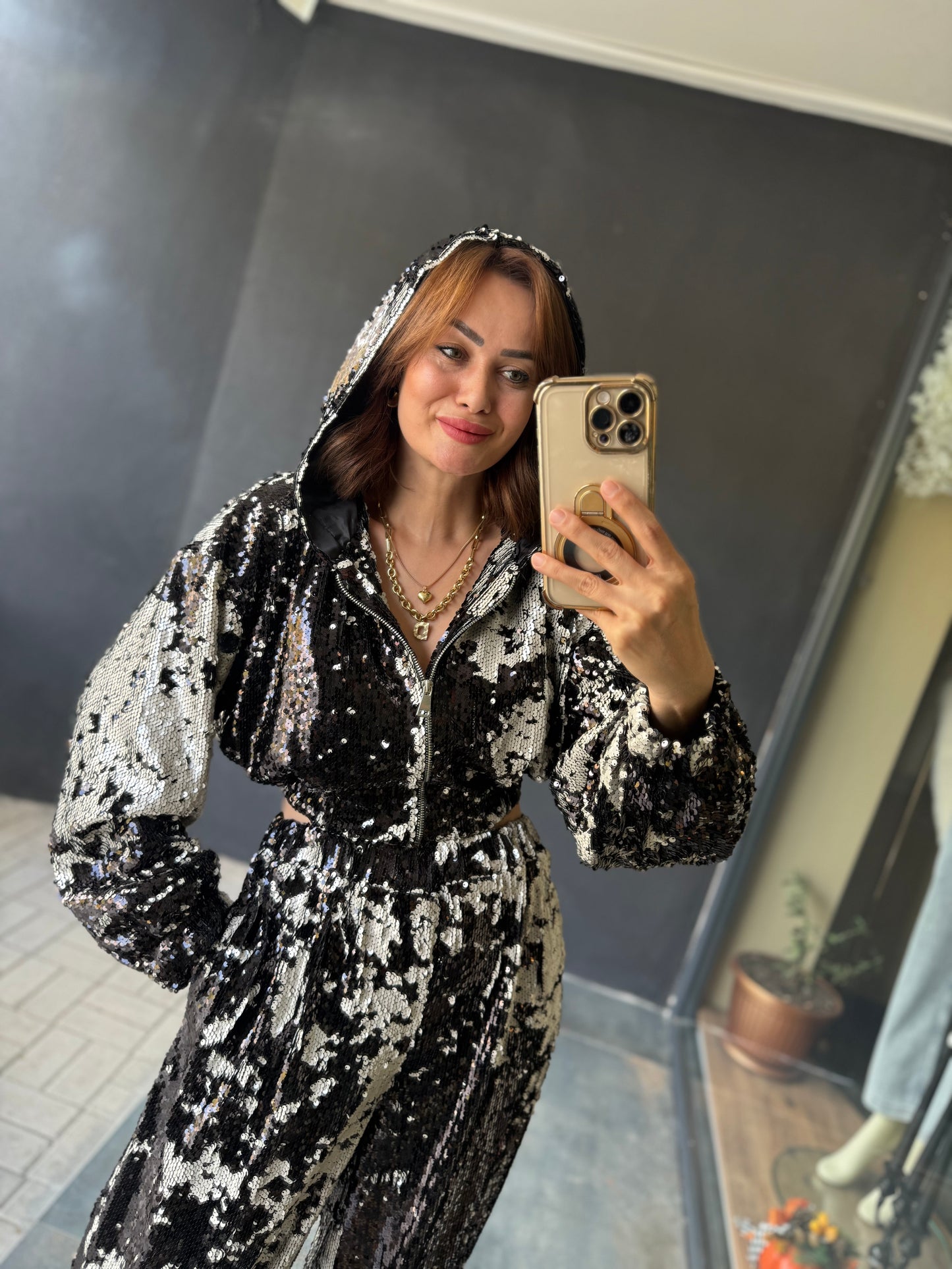 Kanty Siyah Pullu Takım