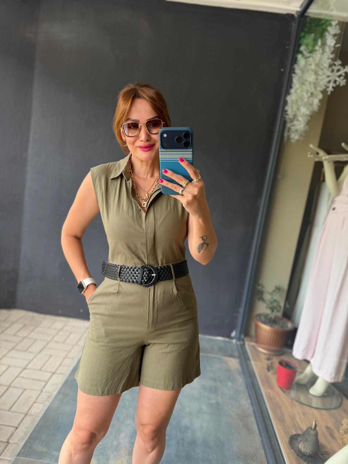 Haki Keten Blush Tulum