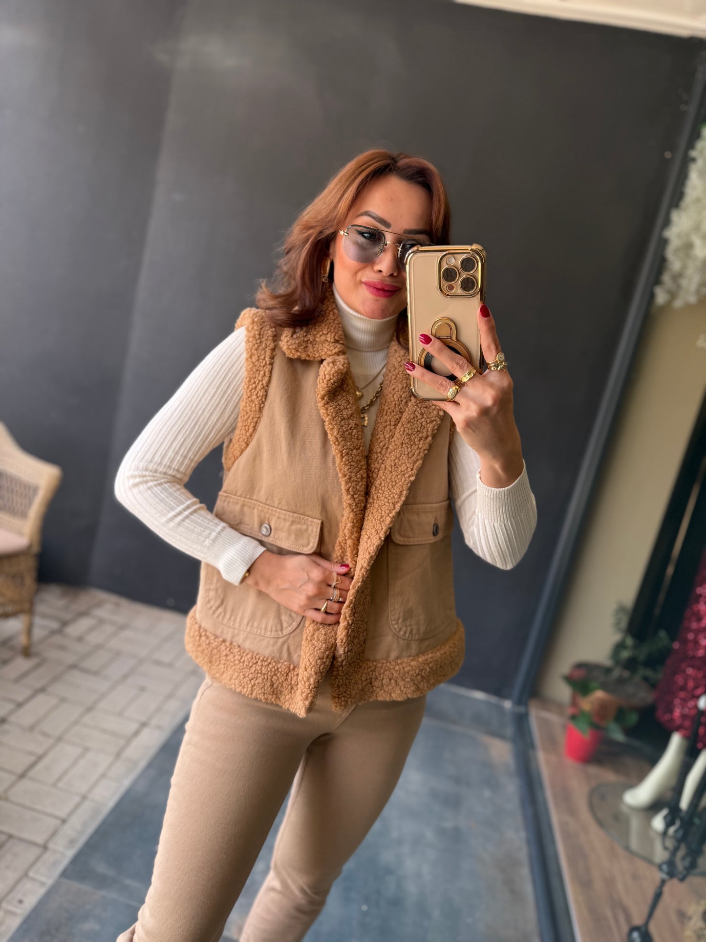 Xlove Bej İçi Peluş Yelek