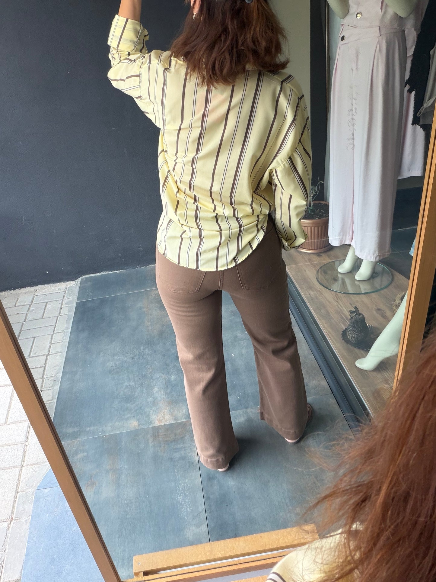 Liora Sarı Poplin Oversize Gömlek