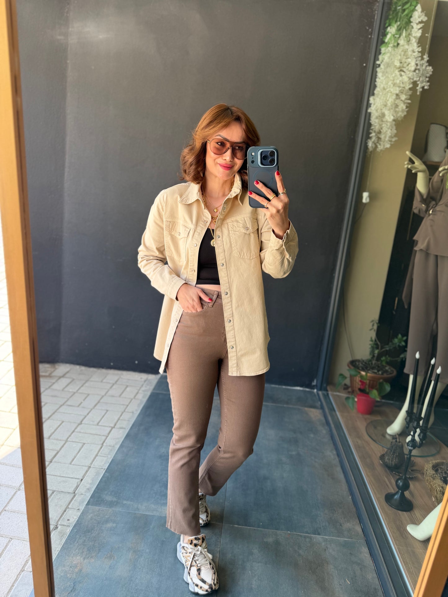 Melany Bej Jean Gömlek