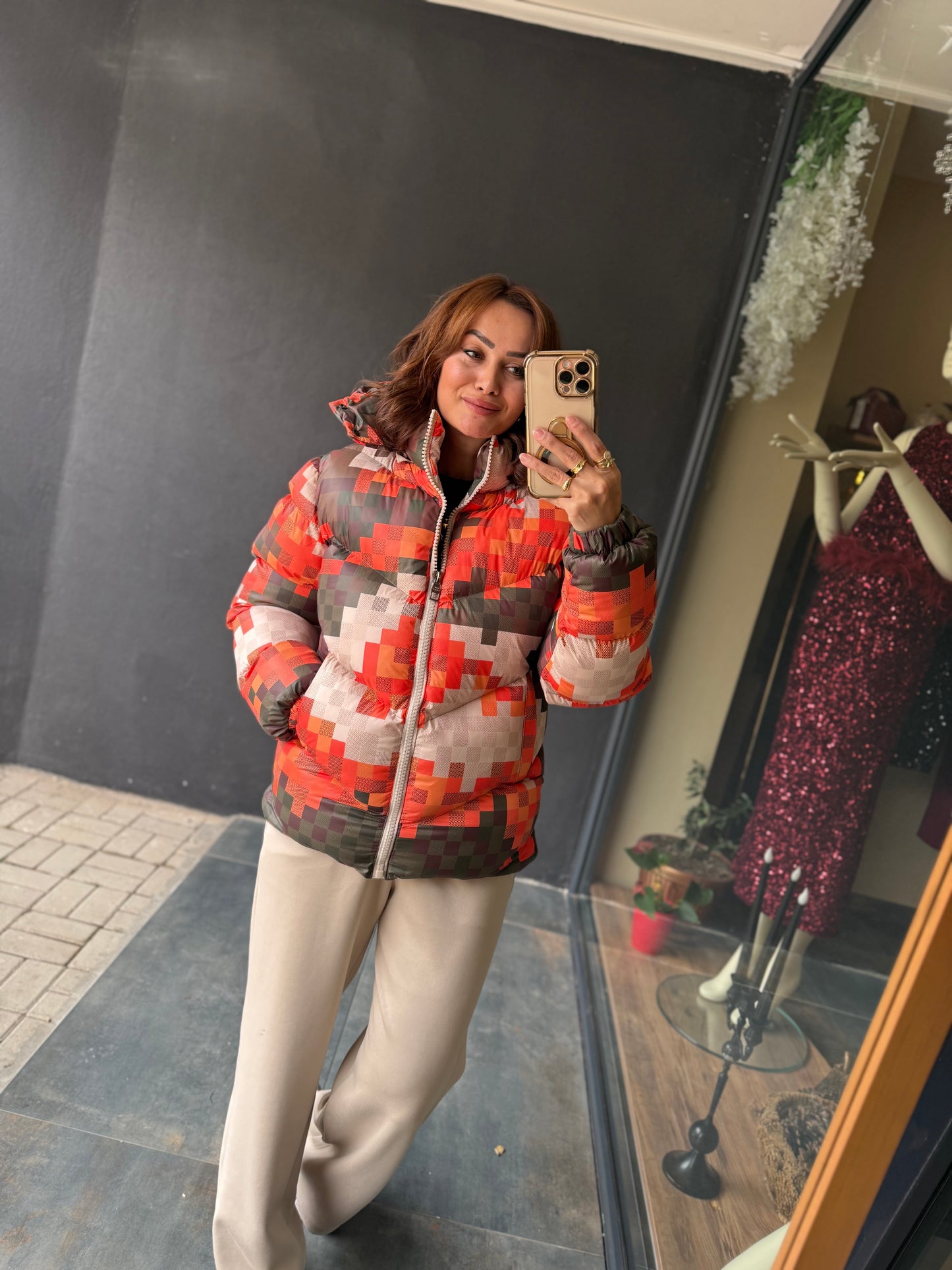 Ayny Turuncu Unisex Şişme Mont