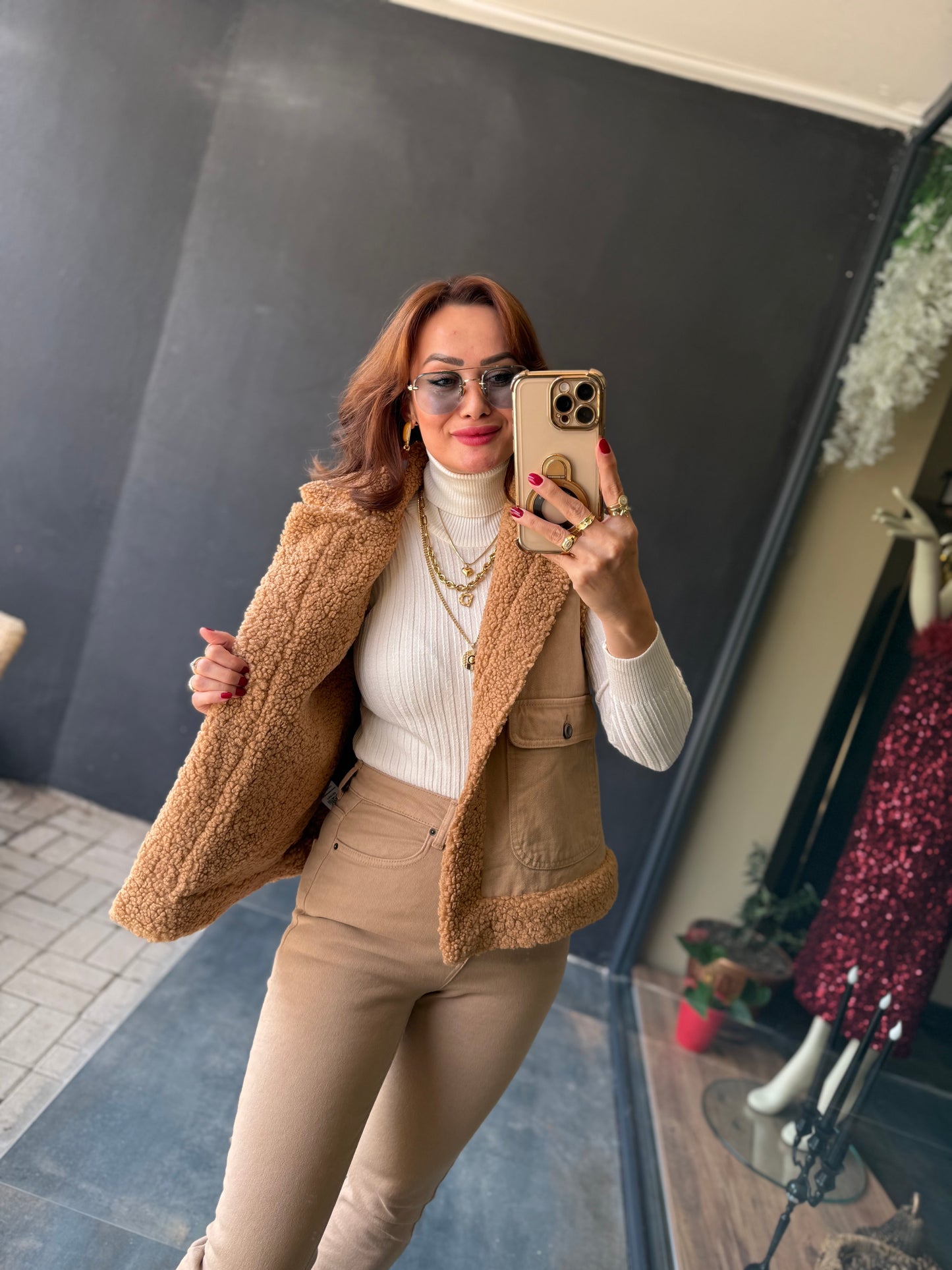 Xlove Bej İçi Peluş Yelek